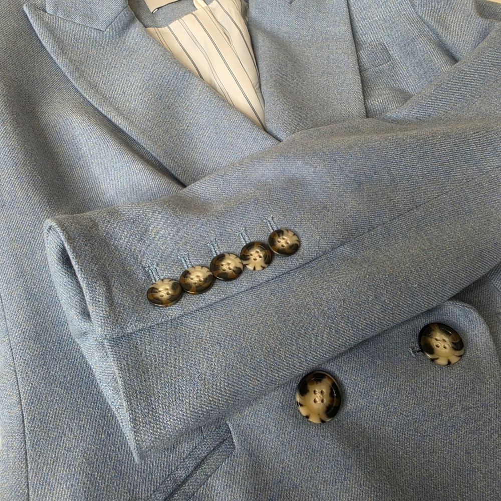 Veronica Beard Rickie Cropped Tailored Rickie Dickey Jacket Heather Smoke Blue 8 - Picture 11 of 16